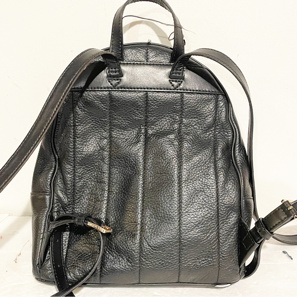 Michael Kors Black Soft Pebbled Leather Gold Studded Mini Backback Purse - Picture 7 of 7